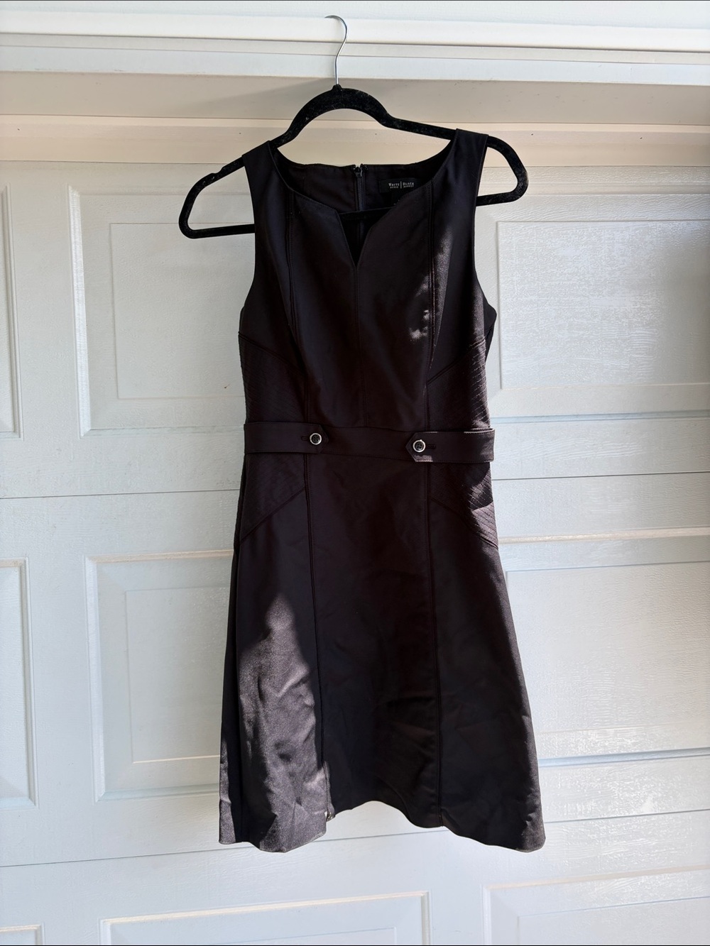 White House Black Market Black Sleeveless Fit-and-Flare Dress